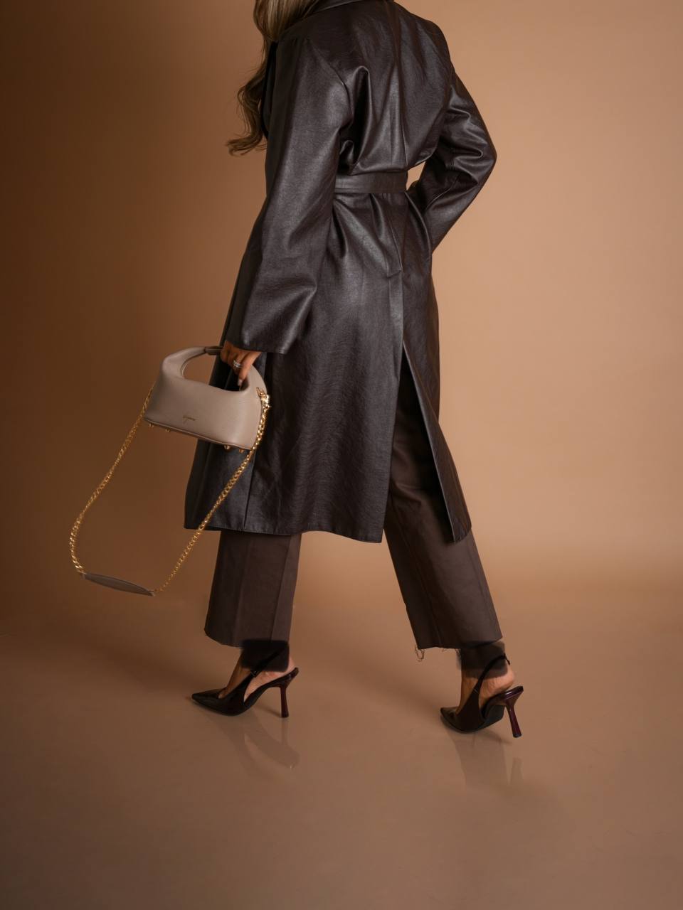 کت بلند چرم زنانه - Image 7