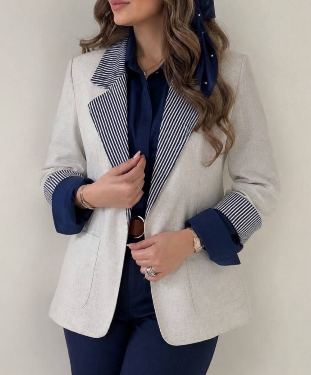 کت زنانه لینن شیک - Image 2